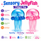 2Pcs Jellyfish Squeeze Toys – Cute Malt Sugar Ball Sensory Fidget Toys
