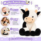 9" Cow Stuffed Animals Soft Cuddly Cow Plush Stuffed Animal Toy