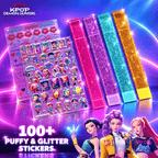 KPop Demon Hunters Bracelet Making Combo – Sparkle Bracelet Kit + Rumi, Mira & Zoey Friendship Bracelet 3-Pack