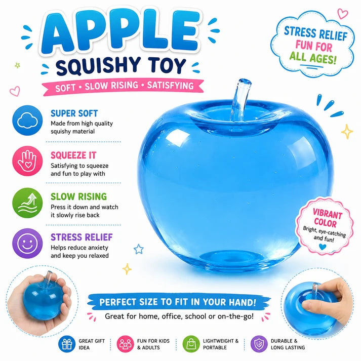 Apple Squishy - Apple Squishies - Cute Sensory Fidget Stress Ball for Anxiety - Classroom Rewards - Party Favors