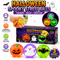 3Pcs Halloween Squishy Stress Ball Glow in The Dark Squeeze Ball Fidget Toy
