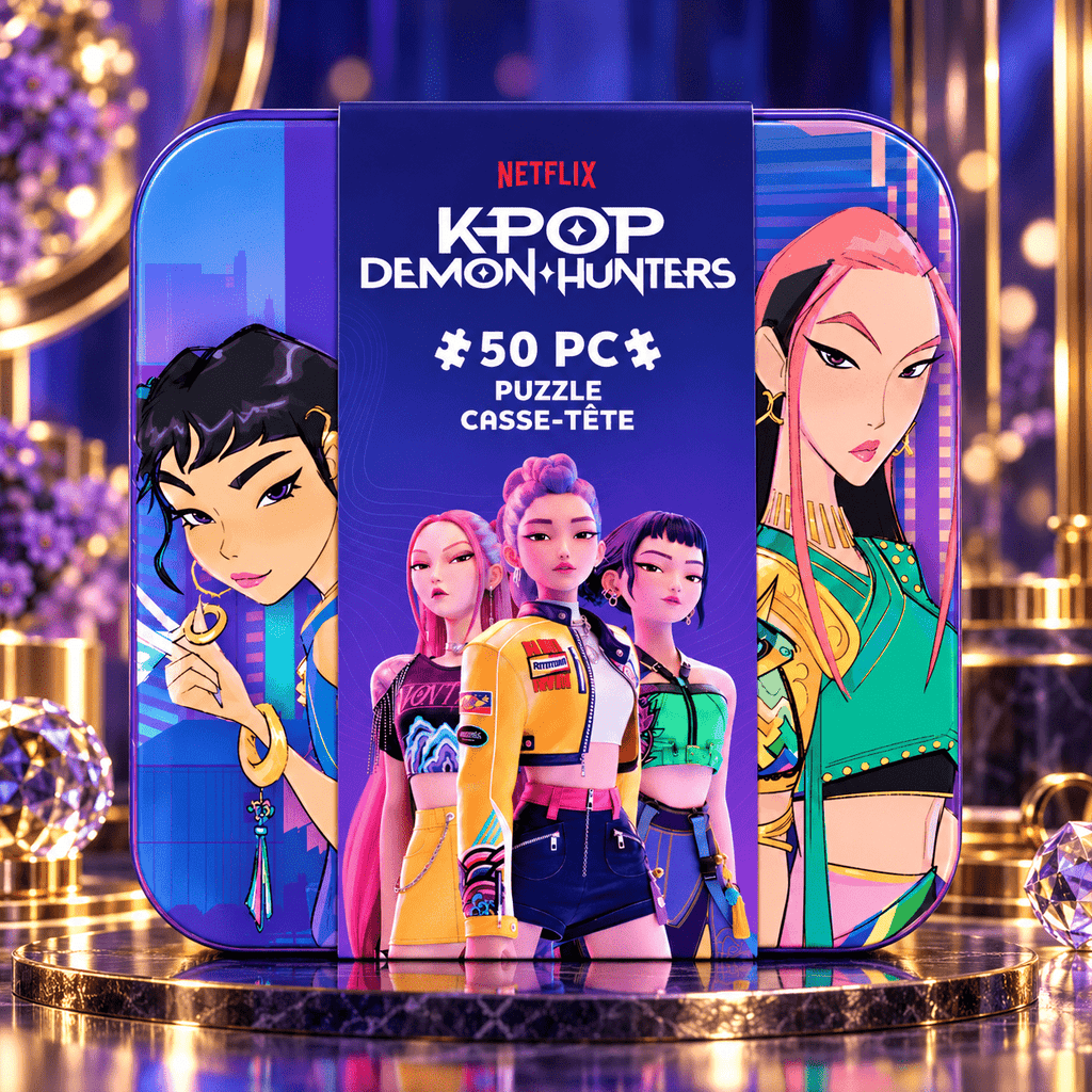 KPop Demon Hunters 50-Piece Kids' Jigsaw Puzzle Tin