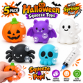 Halloween Pimple Popping Toy Set with Syringe for Squishies -5 Pack Halloween Squishy Needle Air Injection Fidget Toys - Pimple Popper Toy ASMR Sensory Stress Relief Toys - Halloween Party Favors