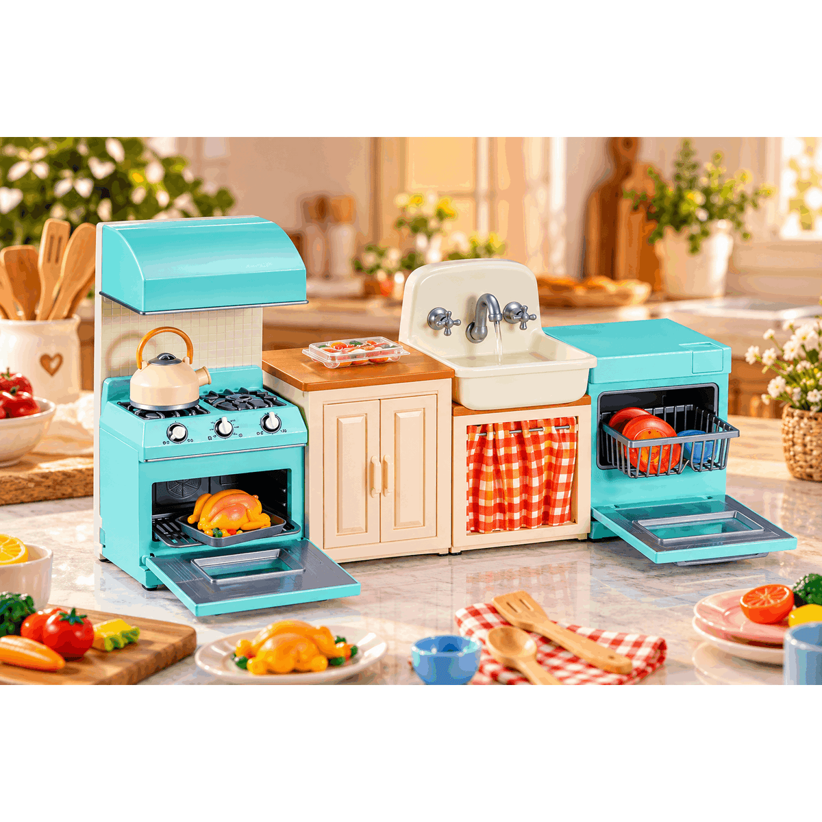 Mini Brands Magic Cook Kitchen Playset Series 1 by ZURU, Miniature Kitchen Set with Utensils & Accessories