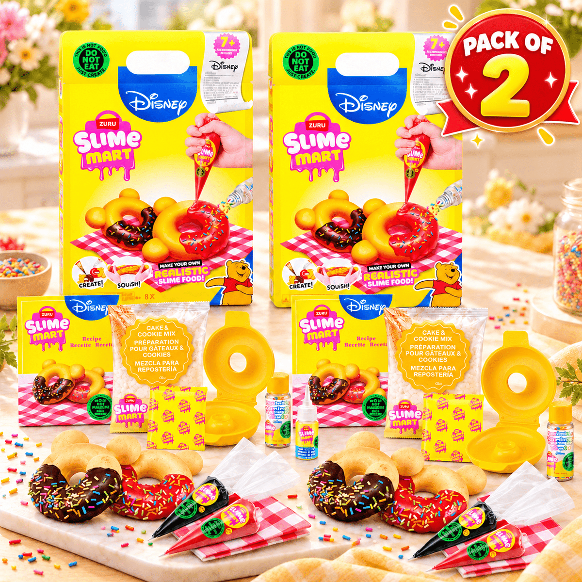 Slime Mart Disney Shopping Bag Winnie the Pooh Donuts by ZURU – DIY Slime Kit, Pack of 2 — 2 Pack