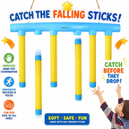 Reflex Drop Sticks Challenge Game - Hand Eye Coordination Training Toy - Reaction Time Training - Hand Speed Challenge Games - Adjustable Speed Catching Sticks Game
