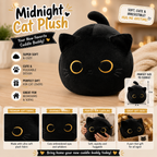Soft Black Cat Plush Toy Pillow - Stuffed Animal for Kids, Boys & Girls Gifts