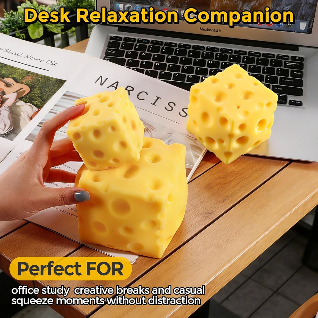Jumbo Cheese Squishy Stress Relief Toy Slow Rising Sensory Squeeze Yellow