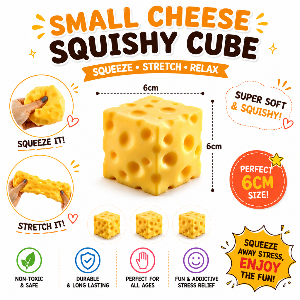 Jumbo Cheese Squishy Stress Relief Toy Slow Rising Sensory Squeeze Yellow