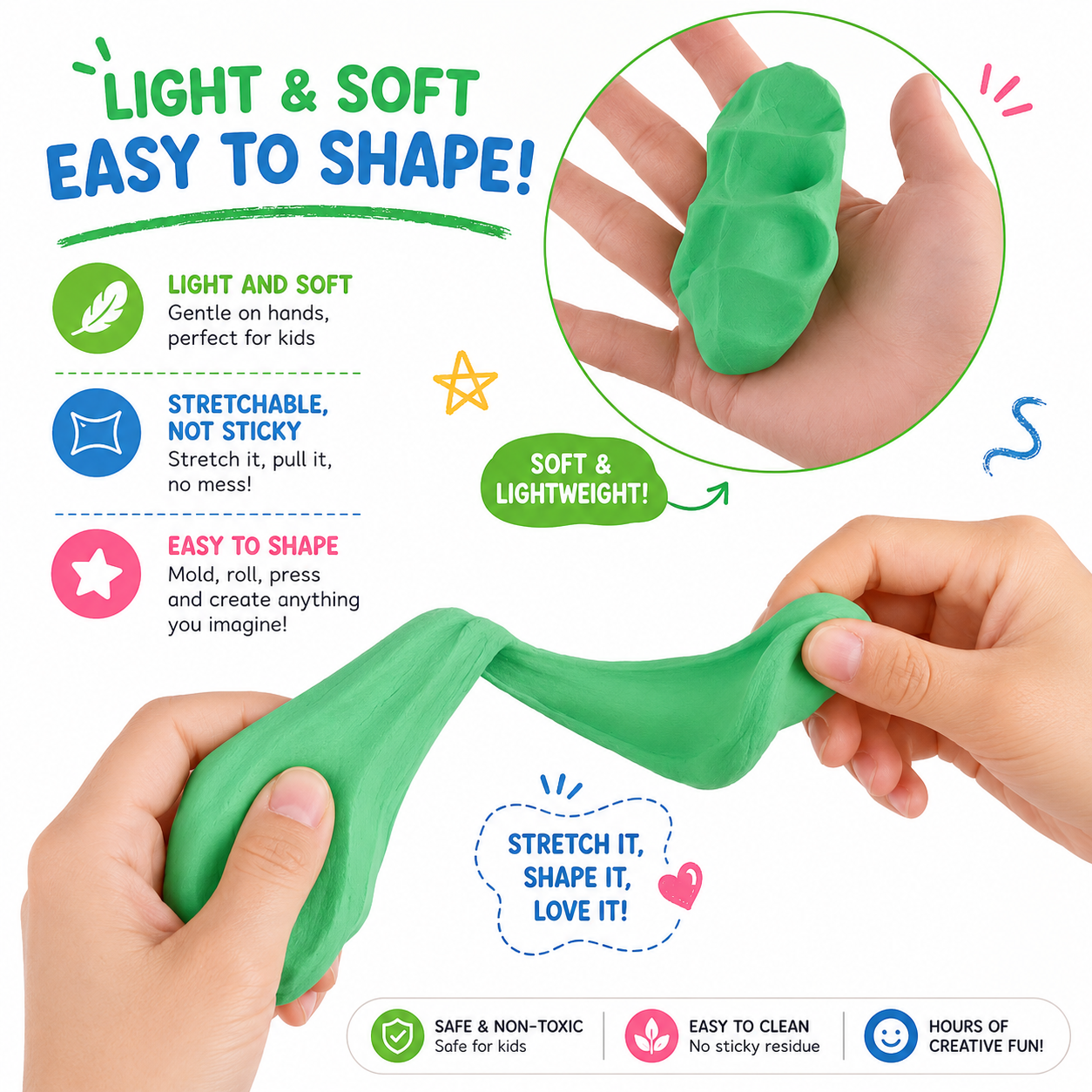 Air Dry Clay 24 Colors - Modeling Clay for Kids - DIY Molding Magic Clay - Toy Gifts for Age 3+ Years Old Boys Girls Kids