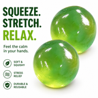 Coconut Oil Squeeze Toys  - 2 Pack Malt Sugar Balls Filled Stress Relief Squishy Soft Non-Sticky Sensory Fidget Toy for Adults Anxiety Relief