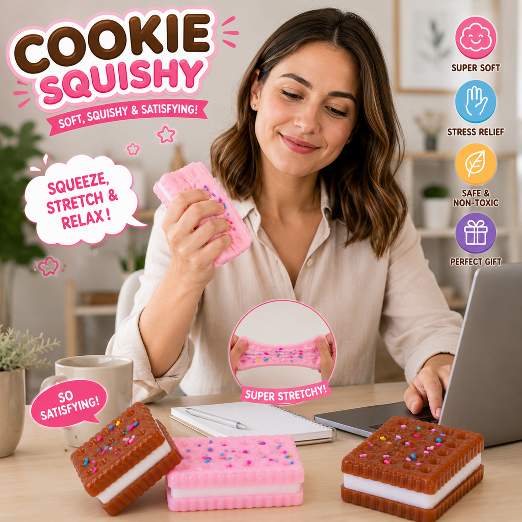 Silicone Stress Relief Squishy - 2 PCS Cookie Sticky Taba Squishy Fidget Toys Adults - Ultra-Soft Squeeze Toys - Fun Silicone Enjoy Decompression Toy - Soft and Relaxing Squeezing Toy