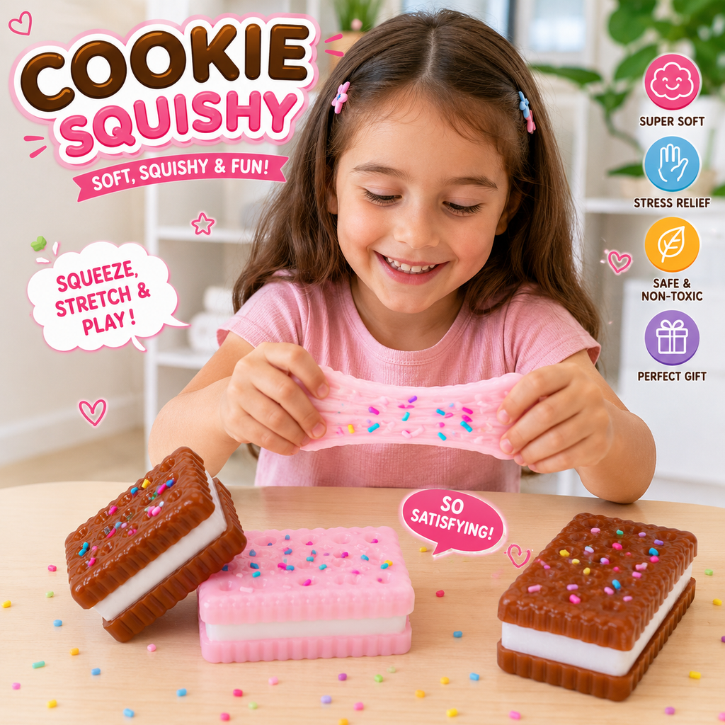 Silicone Stress Relief Squishy - 2 PCS Cookie Sticky Taba Squishy Fidget Toys Adults - Ultra-Soft Squeeze Toys - Fun Silicone Enjoy Decompression Toy - Soft and Relaxing Squeezing Toy