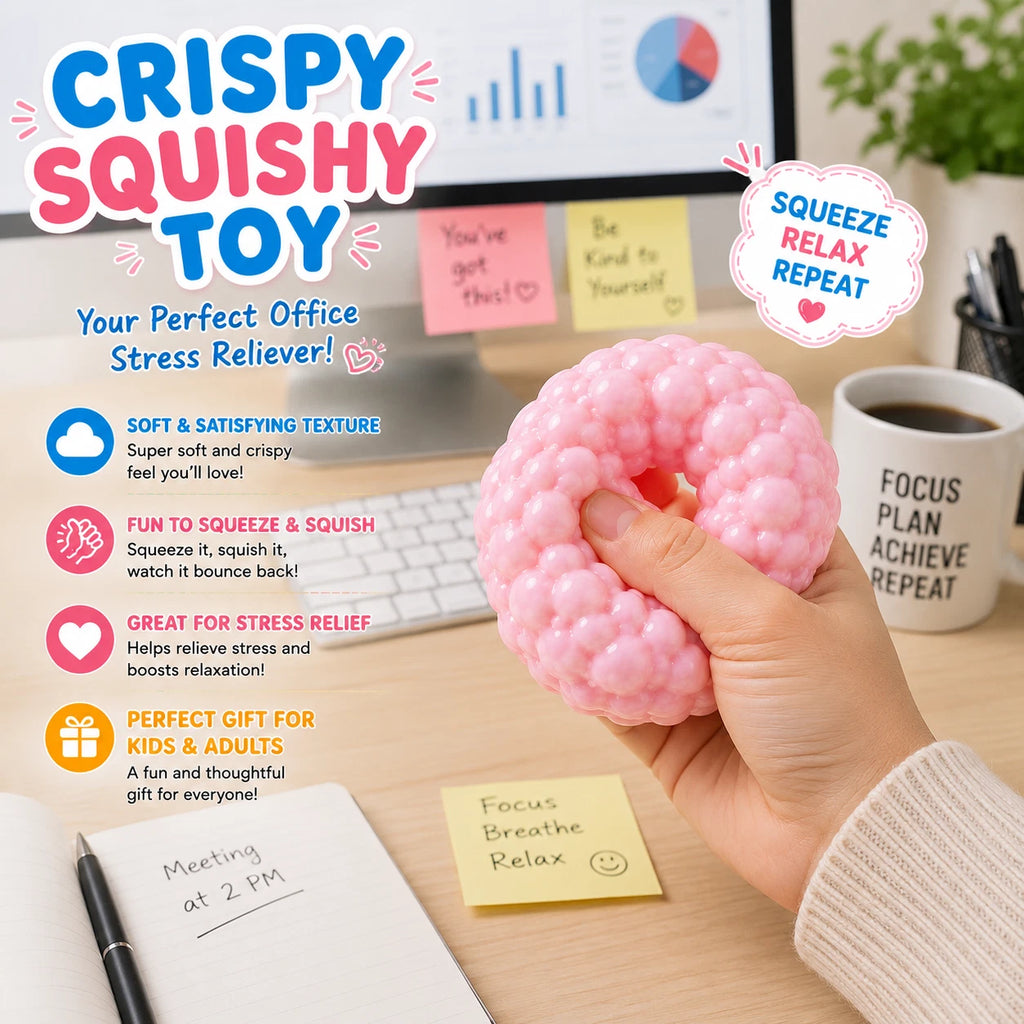 2 Pcs Crunchy Noisy Stress Balls - Ice Skin Crunchy Squishy Balls - Soft Moldable Squeeze Balls for Home Office or Travel for Adults