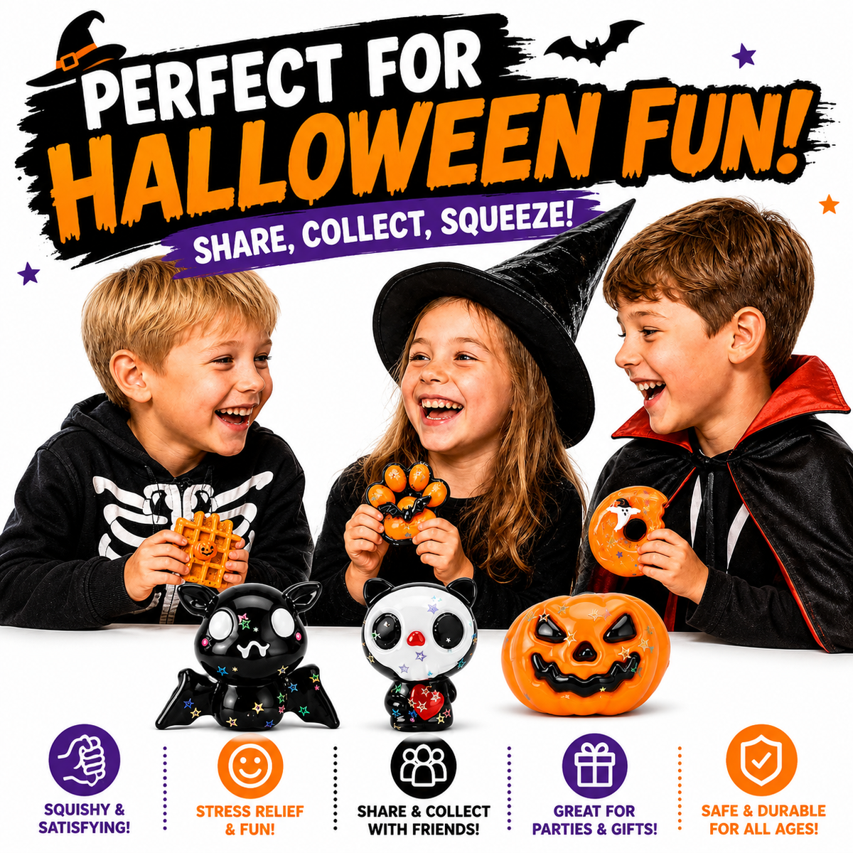 6 Pack Halloween Taba Squishy Fidget Toys