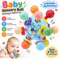 Baby Montessori Sensory Teething Toy 0-6 6-12 Months - Teether Ball & Rattle