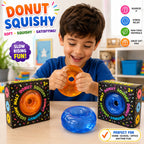 Donut Squishy Toy – Blue Soft Slow Rising Stress Relief Sensory Fidget Squeeze Toys for Kids & Adults - Squishy Donut Set