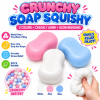 Crunchy Soap Squishy ASMR Toy - Soft Squeeze Fidget Toy with Satisfying Crunchy Texture - Soap Shaped Stress Relief Toy with Gift Box - Fun Novelty Gift for Kids Teens Adults (Pink)