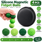 Silicone Magnetic Balls Fidget Toys for Adults & Teens - 4PCS Stress Relief Sensory Toys for Autism ADHD Anxiety - Fun Textures Gadgets - Office Desk Toy - Stocking Stuffers for Women Men Teen Gift