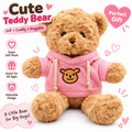 Soft Teddy Bear Stuffed Animals - 11.8'' Teddy Bear Plush Toy Wearing Sweater Birthday Christmas Valentine’s Day Gift for Kids Girlfriend (Pink)