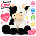 9" Cow Stuffed Animals Soft Cuddly Cow Plush Stuffed Animal Toy