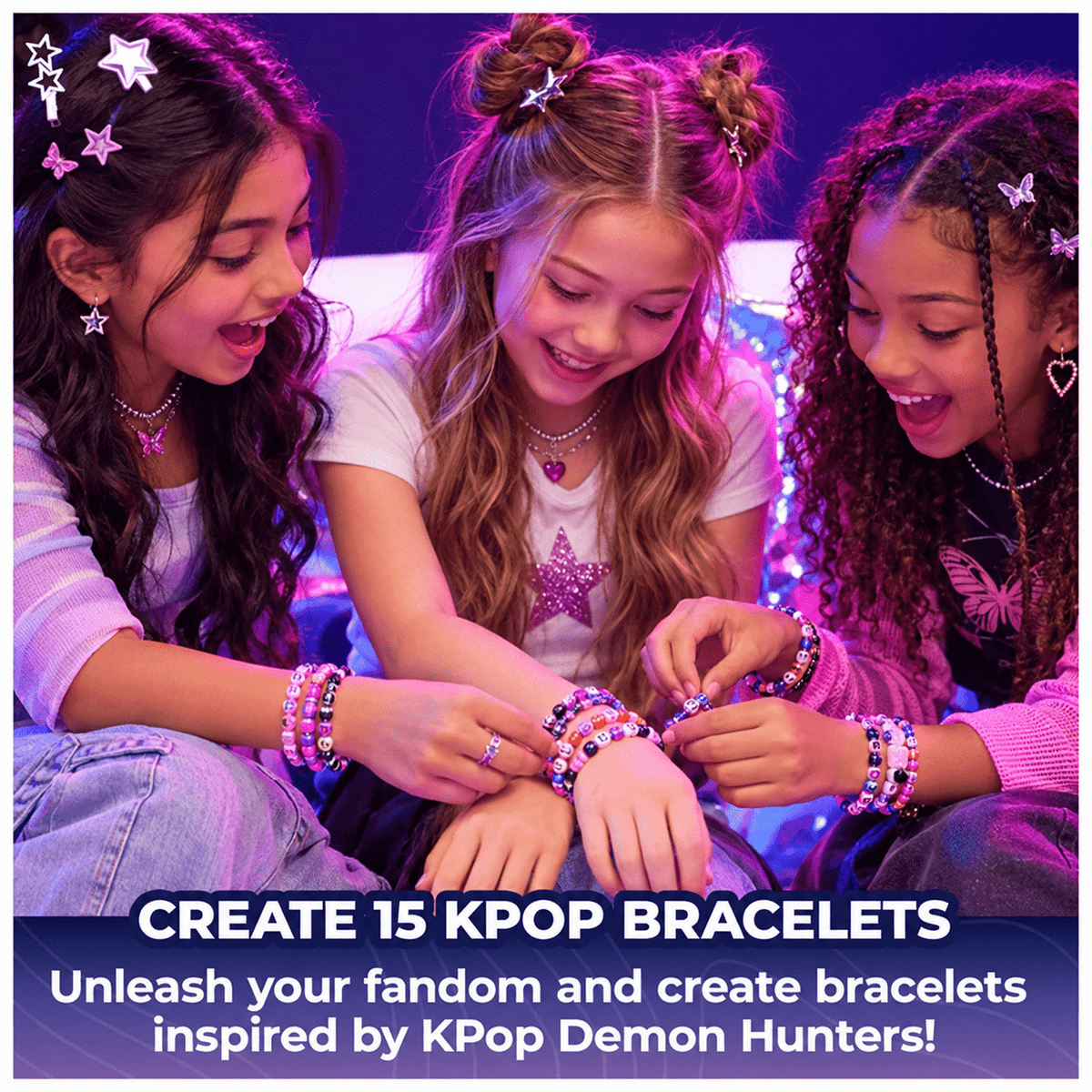 Cool Maker KPop Demon Hunters Bracelet Maker Set with 1200 Beads – 2-Pack Combo, Ages 7+