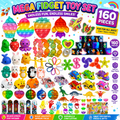160 Pcs Fidget Toys Party Favors Pack - Randomly Selected Pop Sensory Set Gifts Stickers for Kids Adults Boy Girl Stocking Stuffers Autistic Bulk Goodie Bag Filler Treasure Box Classroom Prizes School