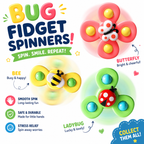 3PCS Suction Cup Spinner Toys for 1 Year Old Boy Girl - Top 12 18 Months - 1 2 Year Old Boy Birthday Gift - Baby Bath Toy for Kids Ages 1-3 - Sensory Airplane Travel Toy for Infant Toddlers