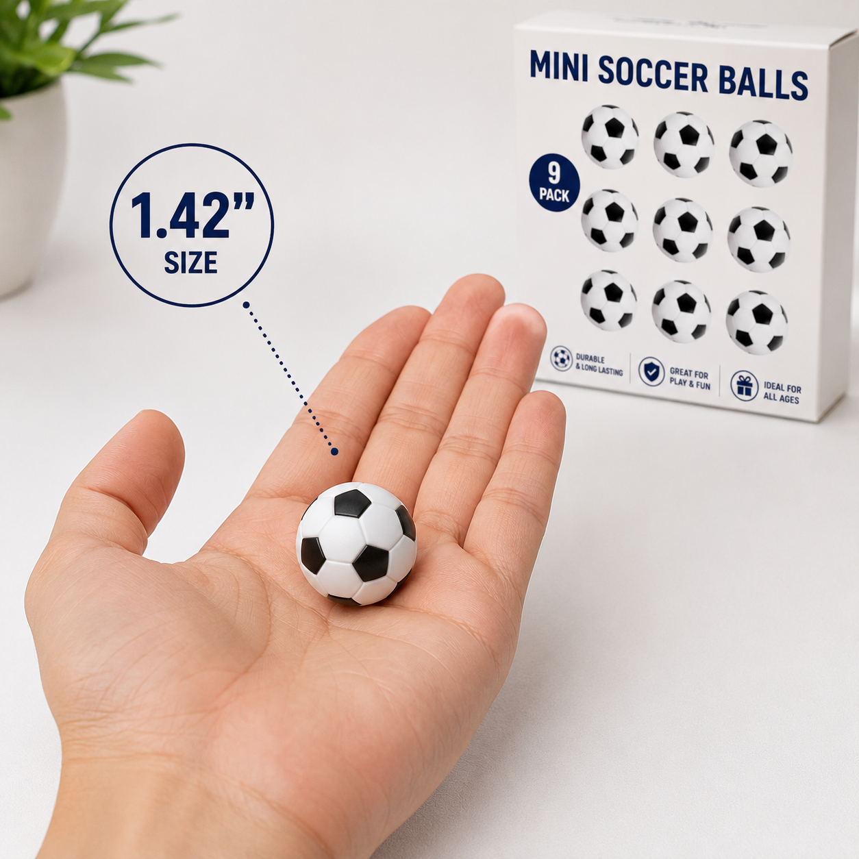 Pack of 9 Foosball Balls Mini Soccer Balls - Small Soccer Ball Replacements for Foosball Table Fun Home Recreation