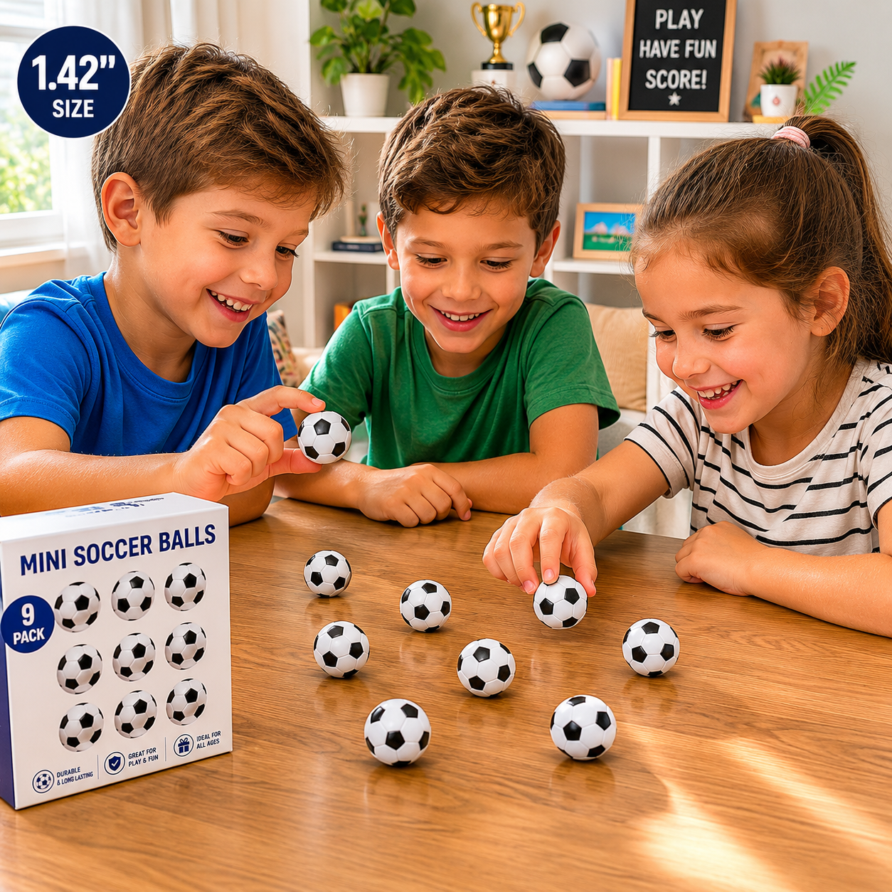 Pack of 9 Foosball Balls Mini Soccer Balls - Small Soccer Ball Replacements for Foosball Table Fun Home Recreation