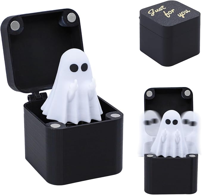 Halloween Little Ghost Fun Prank Toy Gift Box Funny Box Toy Spooky Prank - Halloween Ghost Surprise Holiday Creative Resin Ornament Gift Mini Frightened Ghost Halloween Surprise Novelty Funny Gifts