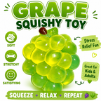 Crystal Grape Squishies Toy - Crystal Grape Squishies Stress Ball - Soft Fruit Squeeze Toy - Anxiety Relief Fidget Toy for Adults - Stress Toy for Desk Decor & Gift (Green)