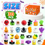 30 Pcs Halloween Mochi Squishy Toy for Kids, Party Favors Non Candy Treats