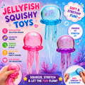 Jellyfish Squishy - Jellyfish Squeeze Slow Rise Sensory Water Animal Stress Ball Relief Fidget Toy for Kids & Adults Party Favors (3pcs)