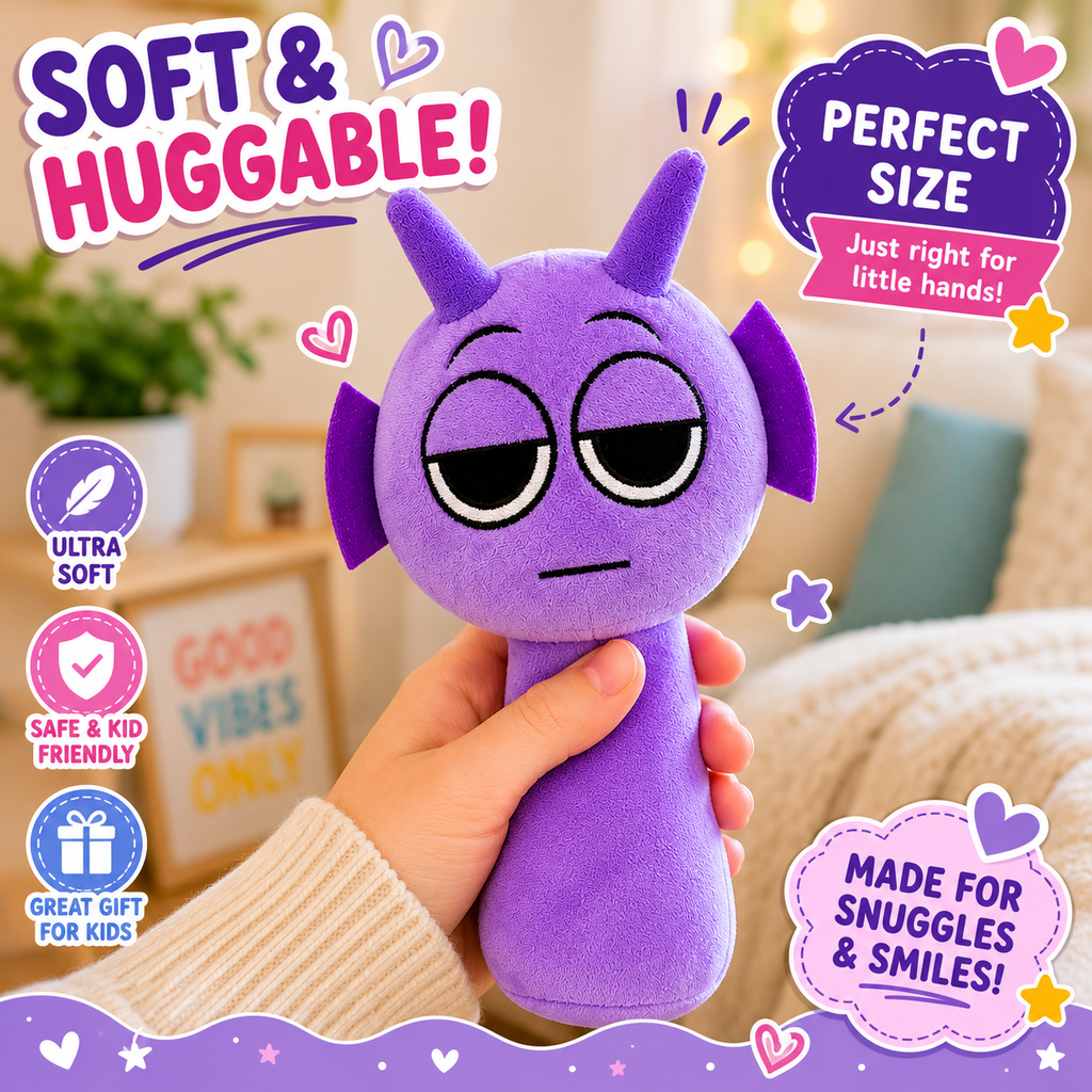 Plush Toy - Horror Games Plushies Toy for Fans - Soft Stuffed Animal Pillow Figure Doll Christmas Birthday Gifts for Adult Kids (Purple+Brown)