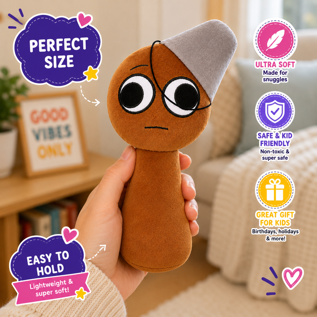 Plush Toy - Horror Games Plushies Toy for Fans - Soft Stuffed Animal Pillow Figure Doll Christmas Birthday Gifts for Adult Kids (Purple+Brown)