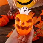 Halloween Squeeze Toys Pumpkin Squeeze Cup Toys Evil Pumpkin Design Ghost Skull Bat Squishy Toys Fidget Toys for Adults Stress Anxiety Relief Halloween Party Office Decorations Gifts 3Pcs