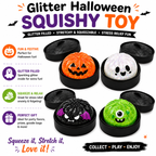 Halloween Ghost Dumpling Squishy - Silent Sensory Monster Squishies with Steamer Box - Stretchy Desk Toy for Kids Halloween Trick Or Treat Favors Black