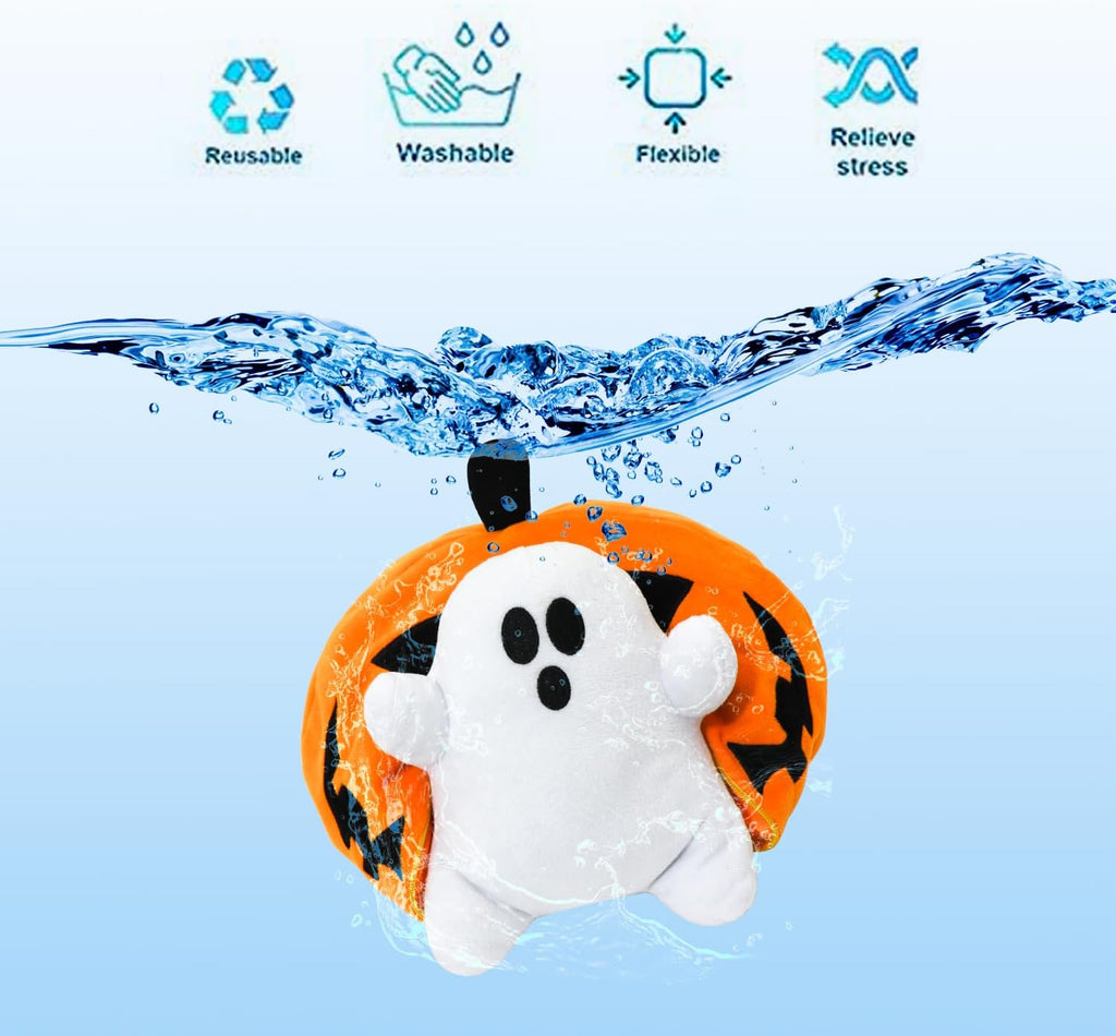 Halloween Pumpkin Ghost Plush Toy with Zipper – Cute Jack-o’-Lantern Ghost Pillow Decoration – Soft and Cuddly for Boys and Girls Plush Toy