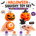 Halloween Squeeze Toys Pumpkin Squeeze Cup Toys Evil Pumpkin Design Ghost Skull Bat Squishy Toys Fidget Toys for Adults Stress Anxiety Relief Halloween Party Office Decorations Gifts 3Pcs
