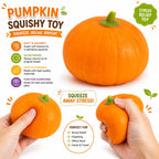 Pumpkin Squishy - Slow Rising Squishy Fidget Toys for Stress Anxiety Relief - Realistic Pumpkin Squeeze Toy for Thanksgiving Day, Party Favor Gift