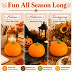 Pumpkin Squishy - Slow Rising Squishy Fidget Toys for Stress Anxiety Relief - Realistic Pumpkin Squeeze Toy for Thanksgiving Day, Party Favor Gift