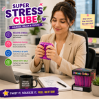 Swirl Stress Cube Squishy Toys - Slow Rebound Squishy Fidget Toy for Adults - Unique Swirling Color Mixing - Slow Rising Sensory Toys for Anxiety Stress Relief (Purple)