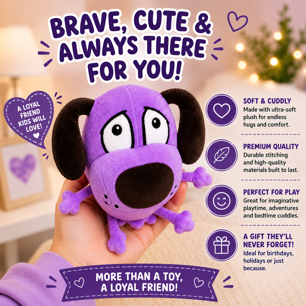 12 inch Cute Plush Dog Stuffed Animal - Soft Cuddly Toy Figure