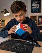 3x3 Speed Cube Stickerless with Stand & Tutorial - Problem-Solving Brain Teaser - Easy Turning Sensory Puzzle Toy Easter Gift Basket Stuffers for Boys 6-12 - STEM Educational