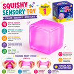 Cube Stress Ball – Sensory Toy - Soft Squeeze Fidget Toy for Stress Relief