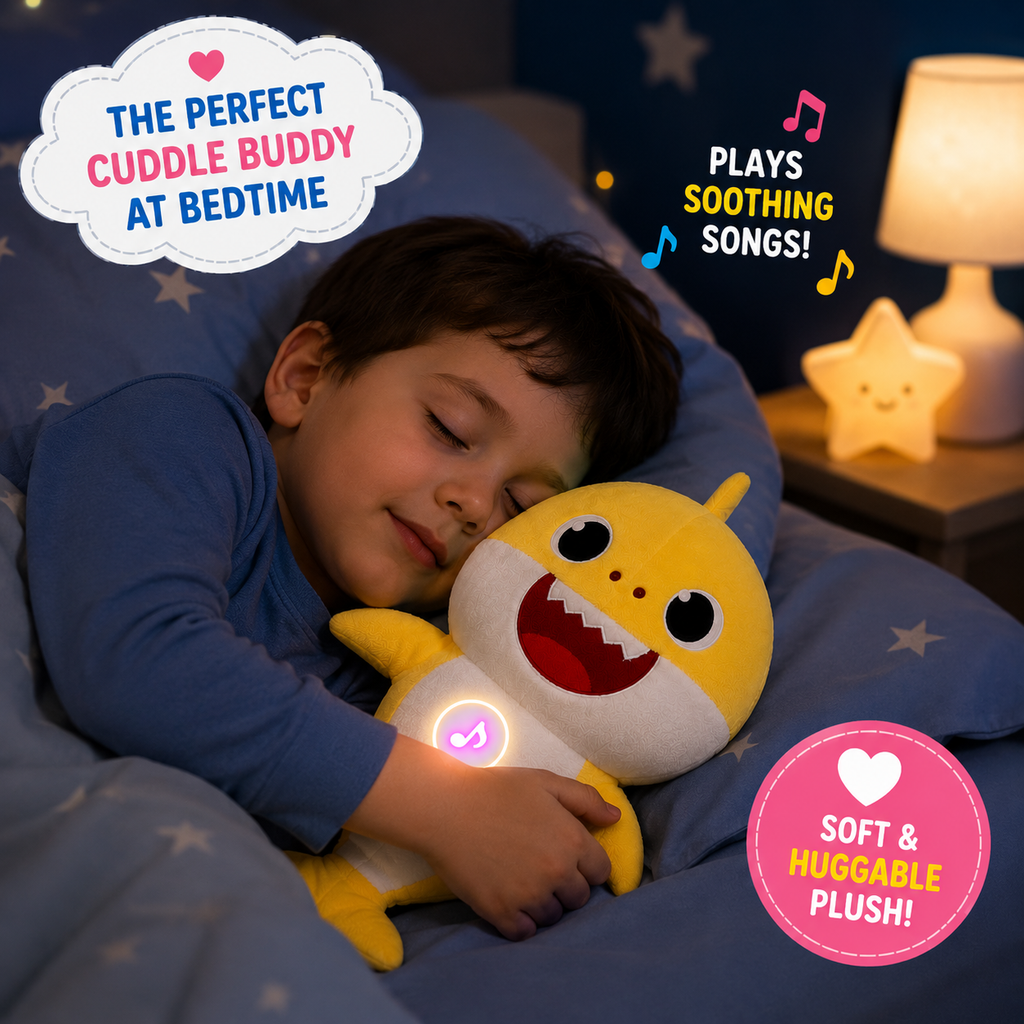 Adorable Shark Plush Toy - 11.8" Singing Stuffed Animal - Musical Interactive Toy for Toddlers & Kids - Perfect for Playtime & Naptime ﻿