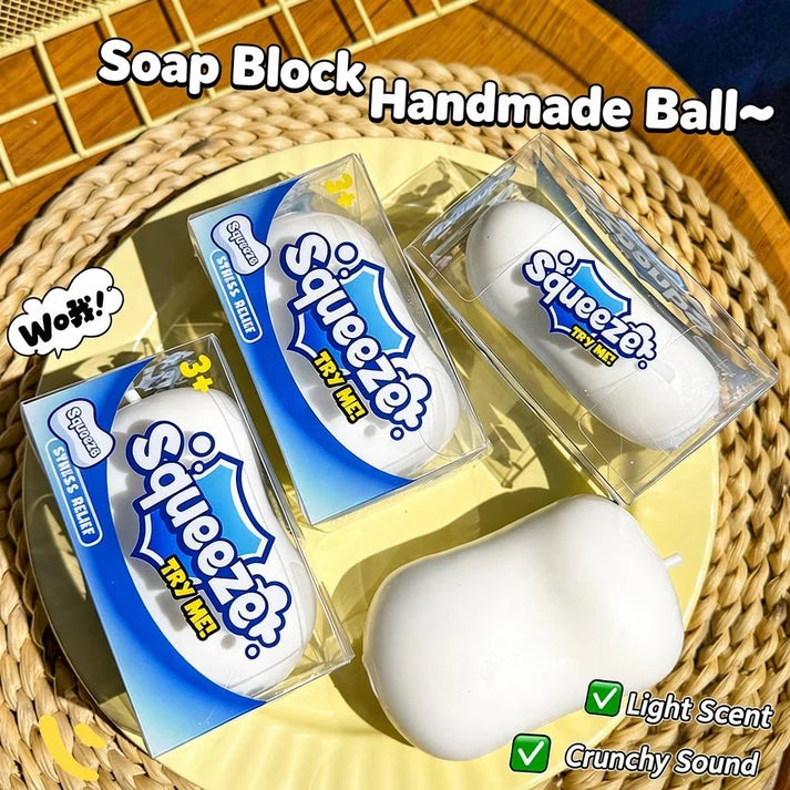 Soap Squishy Slow Rising Stress Reduce Fidget Toy for Adults - Sensory Squeeze Toy - Realistic Soap Design - Stocking Stuffer - Office Use