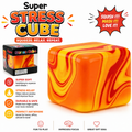 Swirl Stress Cube Squishy Toys - Slow Rebound Squishy Fidget Toy for Adults - Unique Swirling Color Mixing - Slow Rising Sensory Toys for Anxiety Stress Relief (Orange)
