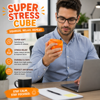 Swirl Stress Cube Squishy Toys - Slow Rebound Squishy Fidget Toy for Adults - Unique Swirling Color Mixing - Slow Rising Sensory Toys for Anxiety Stress Relief (Orange)